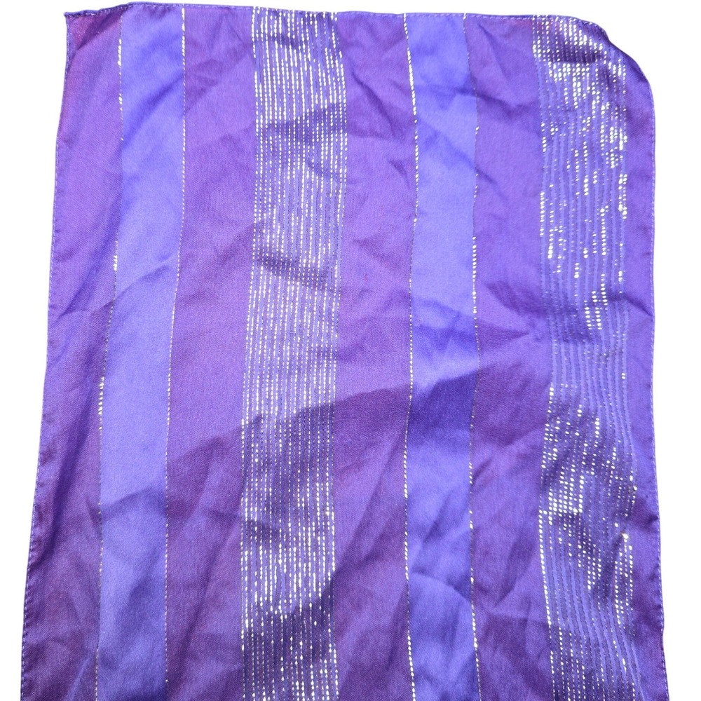 Scarf Belt Shawl Sash Table Runner Bandana Cover Up Purple Gold Italy 29x29 VTG